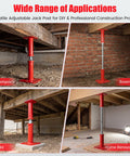 Badass Heavy Duty Adjustable House Floor Jacks With 10000 Lbs Unshakeable Hold Rock Solid Screw Support Posts Crafted From Hardened Carbon Steel For Basement Shoring 4 Piece Set in crawlspace.
