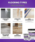 Various flooring types with Universal Resilient Flooring and Vinyl Backed Carpet Tile Adhesive With Acrylic Latex Solvent Free 1 Gallon