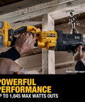 Boss Level Brushless Cordless Power Drill 20 Volt Max Ready Half Inch Compact Stud And Joist Driver Smart Anti Rotation Lockout and Bright LED Task Light For Heavy Duty Grind in use drilling wood.