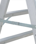 Close-up of Lightweight Aluminum Sawhorse Step Ladder 3 Foot With 300 Pound Capacity Type IA Duty Rating Durable Build For Painting Drywall And General Home Projects frame