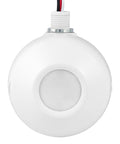 High Bay Ceiling Motion Sensor With Passive Infrared PIR For Efficient Lighting Control 360 Degree Field Of View Provides 2800 Sq Ft Coverage 120 To 277 VAC Neutral Wire Required Commercial Industrial Grade MPC50H White, round ceiling mount