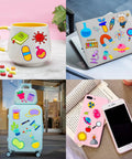 Science Themed Temporary Tattoos 96 Count Pack For Kids Teens Party Supplies on mug, laptop, suitcase, and phone case