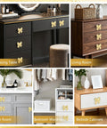 Solid Choice Bow Cabinet Handles For Dressers And Bedroom Closets Set Of Four Warm Gold Finish Drawer Pulls on various furniture.