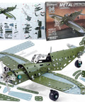 Metal Model Airplane Building Kit With 285 Pieces For Ages 8 And Up Vintage Fighter Plane Build With Wrench And Screwdriver