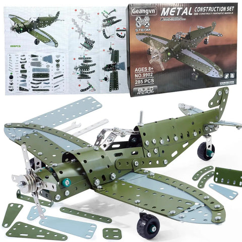 Metal Model Airplane Building Kit With 285 Pieces For Ages 8 And Up Vintage Fighter Plane Build With Wrench And Screwdriver