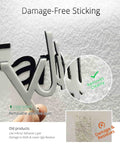 Close-up of Love Family Tree Wall Decor Picture Frame Collage 3D acrylic sticker showing damage-free sticking feature.