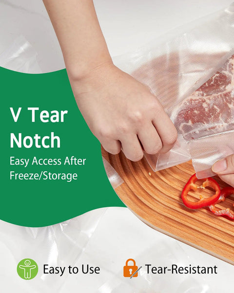 100 Count Gallon Vacuum Sealer Bags 11 X 16 Inches Precut Heavy Duty BPA Free for Quick Storage Meal Prep Sous Vide Commercial Grade