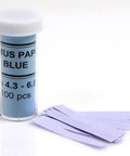 Blue Litmus Test Paper Acid Indicator 100 Strips for Quick PH Check And Acid Testing, PH Range 4.3 To 6.8, vial and strips shown