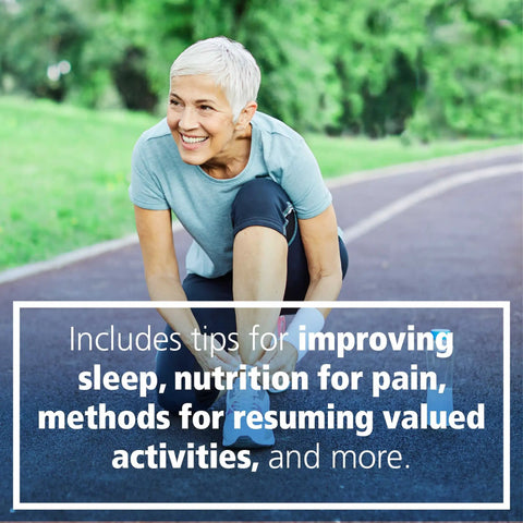Tackle Chronic Pain With This CBT And Mindfulness Workbook: Simple Brain-Reset Techniques To Cut Pain, Boost Mood, And Reclaim Your Daily Life With Practical, No-Nonsense Exercises For Real World Pain Relief, Steady Progress, And Less Stress., woman tying running shoe on park path