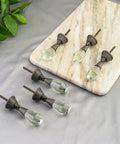 Set Of 6 Clear Glass Iris Knobs For Cabinets Drawers Doors And Wardrobes Modern Sleek Hardware Upgrade with rich glass finish