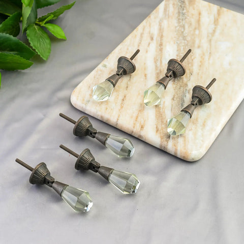 Set Of 6 Clear Glass Iris Knobs For Cabinets Drawers Doors And Wardrobes Modern Sleek Hardware Upgrade with rich glass finish