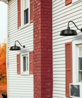 Gooseneck Barn Lights Outdoor Fixture 15 Inch Farmhouse Style Black Exterior Sconce Wall Light For Front Door Porch Garage With Dusk To Dawn Sensor And Weatherproof Design on house