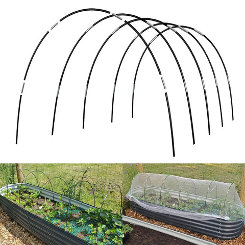 All Purpose Garden Hoop Kit With 5 Sets Of 7 Foot Fiberglass Hoops For Raised Beds rust proof frame with row cover