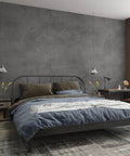 Charcoal Gray Concrete Wallpaper Peel And Stick 31x354 Inches Extra Thick 3D Faux Vinyl Wrap Matte Wall Sticker in bedroom
