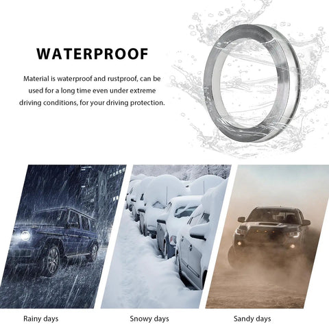 4 Piece Hub Centric Rings 56 Mm To 73 Mm Wheel Center Bore Spacers shown with a waterproof aluminum design for extreme conditions.