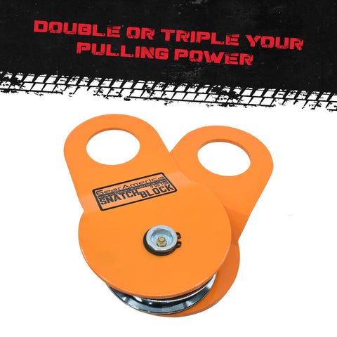 Winch Snatch Block Pulley 9 Ton Heavy Duty Block And Tackle For Synthetic Rope Or Steel Cable Two Pack Orange Recovery