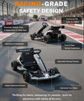 Licensed McLaren 48V Go Kart For Ages 14 And Up Dual 750W Brushless Motors Up To 15 MPH Pro Grade Drift Tires displayed on a track