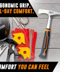 14oz Forged Steel Welding Chipping Hammer For Pros With Dual Ended Pointed And Flat Ends Heavy Duty Slag Removal Tool shown with other welding tools