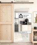 6-Foot Sliding Barn Door Hardware Kit For Single Wood Door Heavy-Duty T-Shaped Black Track System DIY Ready installed in living space