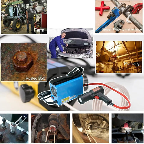 Heavy Duty Induction Bolt Remover And Handheld Induction Heater Tool With 1500 Watts for rusted bolts in various settings.