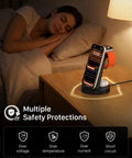 3 In 1 Wireless Charging Station For iPhone Apple Watch And AirPods No Fuss All In One USB-C Dock on bedside table with sleeping woman
