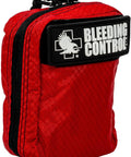 North American Rescue compact bleeding-control kit bag, red pouch with black Bleeding Control patch