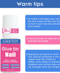 Ultra Fast Nail Glue For Nail Tips Acrylic Nails And Press On Nails With Built In Brush 8ml bottle with application tips.