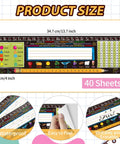 Classroom Desk Nameplates 40 Pack Waterproof Kid Friendly Student Labels With Multiplication Fractions And Percentages Table Black Style Durable 13.8X4 Inch Size For Easy Organization