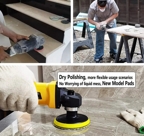4 Inch Dry And Wet Diamond Polishing Pad Kit For Granite Marble Quartz Concrete Stone Tiles used for dry polishing by workers