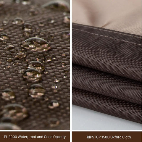 Close-up of PU3000 waterproof material and folded 150D Oxford cloth from Must Have All Weather 12x14 Foot Waterproof Camping Tarp