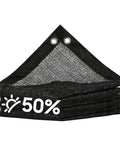 50 Percent Shade Cloth 8 Ft By 16 Ft Sun Shade Netting With Durable HDPE Material And Heavy Duty Grommets For Greenhouse, Garden, Patio Plants, Pergola Custom Size Pro Grade Shade, folded and showing 50% sunlight block.