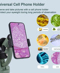 Kids And Adults Microscope With 40X-2000X Magnification featuring LED Fill Light and Phone Holder for detailed specimen imaging.