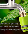 Garden Quick Connect Water Connector Set Half Inch Hose Pipe Repair And Irrigation 4 Pack Durable ABS attached to faucet