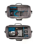 Cineluxe V2 Backpack 24 For Pro Cinema Gear Fits Large Camcorders And Cinema Cameras Up To 20 Inches, Fast Doctor Bag Opening, interior layout with compartments and accessories