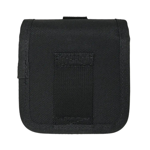 Front view of 4Lb Diving Weight Pouch Pair For Scuba Gear, Compact Pocket With Buckle Closure, Fits 2 Inch Belts, Durable Black System