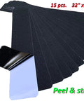 Self Adhesive Non Slip Stair Tread Tape 15 Pack Pre Cut 32 By 6 Inch Black Stair Step Strips Anti Slip Traction Tape For Wet Floors