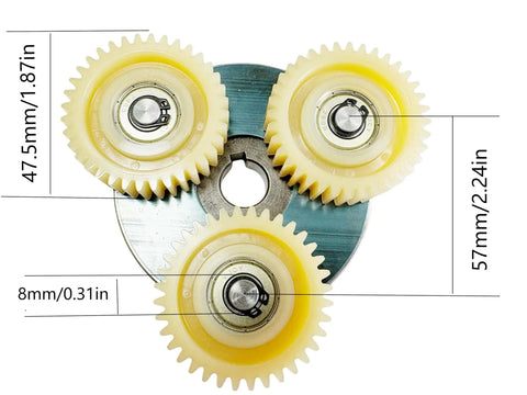 Beefed-Up 36T Nylon Planetary Gear Clutch Kit With Left Cable Exit For 500W To 1000W E Bike Hub Motors, Quiet 200 Nm Torque