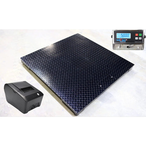 Commercial Pallet Scale With Printer, Digital Display Up To Two Thousand Pounds, steel deck and thermal printer for logistics.