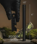 Hexå Go To Ferro Rod Fire Starter Survival Tool For 6 Inch Long Hexagon Fire Steel With Multi Tool Striker And Lanyard, shown with measurements