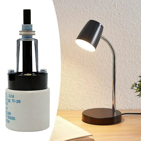 E26 Universal Ceramic Light Socket With Rotary Switch 250V 660W For Lamp Replacement No Fuss Twist Knob Repair High Heat Resistant Porcelain Socket For DIY Lighting Projects And Upgrades, black