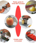 Slice N Fun adaptive cutting board with pins and tray; includes vegetable crinkle cutter and holder