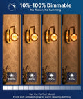 FLSNT Wall Sconces Set of 2 with Oversized G125 LED Bulbs, 1800K Dimmable displaying various lighting levels, showcasing warm ambient light.
