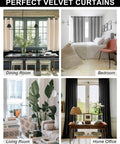 Sky Blue Velvet Curtains 72 Inch Long With Grommets, Ultra Soft Noise Reducing Thick Light Filtering Drapes, Installed in Living Room