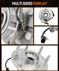 2 Pack Front Wheel Bearing Hub Assembly 515160 Fits Chevy Silverado 1500 Suburban Tahoe GMC Sierra 1500 Yukon Cadillac Escalade XTS ABS 6 Lug 2014 Through 2020 Vehicles, featuring close-up and multi-sided images of the bearing hub
