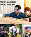 Group using Six Pack Tinted Safety Glasses Protective Eyewear ANSI Z87.1 Work Glasses With Scratch Resistant Lenses for industrial jobs.