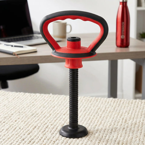 Adjustable Kettlebell Handle Grip For Dumbbells Easy Quick Assembly Home Gym Gear For Full Body Workout And Strength Training At Home Durable Plastic Build For Total Body Burn visible on office carpet