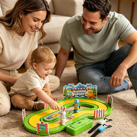 Epic Motion Sensing Two Player Racing Game With Three Play Modes Interactive Competitive Board Experience For Family Game Night Friends Hangouts And Social Events Easy Setup And Quick Start Fun, family on carpet