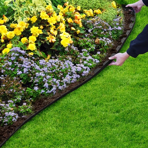 Installing Durable 60 Foot Landscape Edging Kit With 60 Stakes 2 Inch Tall Border For Lawn And Flower Beds Quick No Dig Install Easy Setup Plastic Edging For Landscaping Paver Edge Black