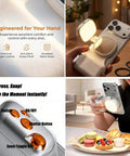 Phone Camera Grip With Light And Wireless Remote, Magnetic Ring, and LED Selfie Light for iPhone and Android in use