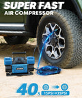 12V Dual Cylinder Air Compressor With Digital Display Panel and Auto Stop Inflation for offroad tire inflation